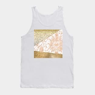 Floral rose gold glitter Tank Top